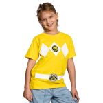 Power Rangers Mighty Morphin Yellow Boys Youth Armor Costume T-Shirt XL Yellow
