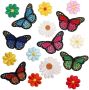 Craft Embroidery Patches Cute Butterfly 16 Piece 8CM