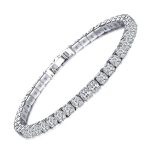 Arltansy 14K White Gold Plated 5MM High Carbon Diamond Tennis Bracelet For Women Adjustable 6.5-7.5IN For Women & Men Classic Si