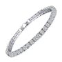 Arltansy 14K White Gold Plated 5MM High Carbon Diamond Tennis Bracelet For Women Adjustable 6.5-7.5IN For Women & Men Classic Silver Bracelet White