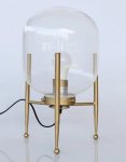 Metal & Glass Tripod Lamp 39X20CM