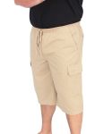 Mens Stretch Longer Cargo Shorts - 52 Khaki