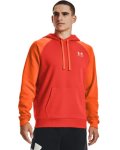 Men's Ua Rival Fleece Colorblock Hoodie - Dark Orange XS
