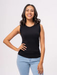 Ribbed Black Sleeveless Vest - XL Black