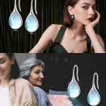 Elegant Moonstone Teardrop Earrings - Hypoallergenic S925 Sterling Silvery With White Golden Plating Perfect Gift For Her