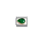 Composable Classic Link Green Stone Drop Left