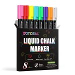 Gotideal Chalk Markers 8 Colors Liquid Chalk Markers For Blackboard Chalkboard Calendar Glass Neon Pens Washable Window Markers