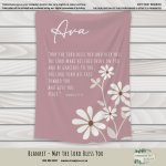 Personalised Fleece Blanket Dusty Pink Daisy With Bible Verse