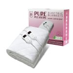 Pure Pleasure King Cotton Quilt Fitted Electric Blanket W skirt 183X188 Dual 8 Heat Setting Controllers With Timer 24 Month Warr