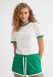 Cotton T-Shirt - White green