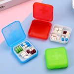1PC Portable Travel Pill Case Cross Shaped 4-GRID MINI Medicine Organizer 5.99 Cm Plastic Pill Container Box For Daily Use And T