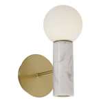 Marble Wall Light - Aluminium & Marble White Or Black - Black Marble