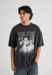 Oversized Music Merch T Shirt - Lcn Mt Washed Black biggie King