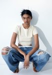 Cropped Jersey Top - White