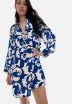 Tunic Dress - Bright Blue Patterned