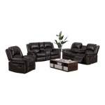 SMTE-3 Piece Leather Recliner Set 9824-PALOMINO With Keychain