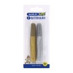Marlin Kids Glitter Glue 10ML 2'S - Gold & Silver Blister Card Pack Of 12