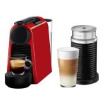 Nespresso Essenza MINI & Aeroccino Milk Frother Bundle – Ruby Red