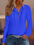 Solid Color Button Eyelet Hoodie Casual Long Sleeve Drawstring Hoodie Sweatshirt Women's Clothing