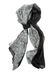 Monochrome Zebra Print Scarf - One Size Assorted