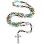 10MM Green Beads Catholic Handmade Braided With Curcifix Cross Rosary