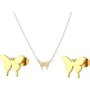 Za Dainty Butterfly Earrings And Necklace Set - Gold