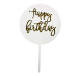 Topper Birthday Gold & White