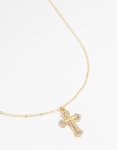 Goldair Gold Gothic Cross Pendant Necklace