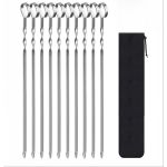 36CM Stainless Steel Reusable Barbecue Sticks -10PCS
