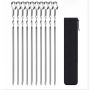 36CM Stainless Steel Reusable Barbecue Sticks -10PCS