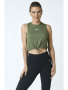 Cropped Hoodie Moon Top - Green Leaf - Universal Size - Universal Size