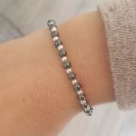 Brynn 925 Sterling Silver Natural Stone Bracelet Dainty Stretch On