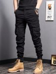 New Style Overalls Men Multi-pocket Retro Casual Men's Pants Casual Loose Leg Pants