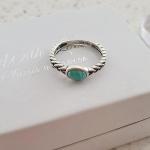 Marley 925 Sterling Silver Amazonite Oval Ring - Size 7