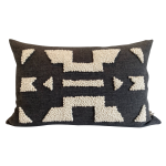 Charcoal Punch Needle Ndebele 1 Scatter Cover - 60CM X 40CM