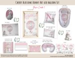 Cot Duvet Bedding Cherry Blossoms Bunny Hot Air Balloon Set
