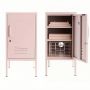 Steel Single Door Bedside Pedestal Shorty Storage Cabinet - Peach Pink