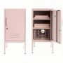 Steel Single Door Bedside Pedestal Locker Shorty Storage Cabinet - Peach Pink