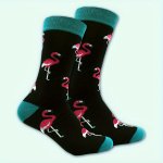 1PAIR Cartoon Flamingo Casual Novelty Crew Socks Men's Socks