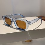 1PC Men's New Retro Square Frame Fashion Glasses Driving Fishing Travel Essential Small Frame Cool Black Fashion Glasses Ideal C