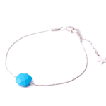 Silver Aqua Gem Chain Bracelet - Aqua Calcite
