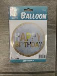 18 Inch Happy Birthday Foil Balloon Gold Silver