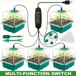 Plants Seed Starter Trays With Grow Light 12 Holes Per Tray Nursery Pots Lamp USB Powered Full Spectrum LED Growing Lights For I