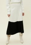 Relaxed Fit Midi Skirt - White & Black