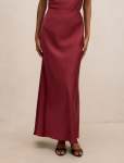 Skyler Petite Satin Maxi Skirt - 16 Ruby Wine Co-ord