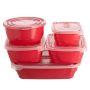 Otima 5 Piece Food Storage Container Set - Red