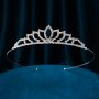 A Minimalist Casual Metal Luxury Princess Hair Accessory Silver Bridal Crown For Daily Wear