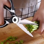 Multifunctional Stainless Steel Kitchen Scissors - Strong Food Shears For Cutting Duck Fish Broiler Bones Pizza Salad - Ideal Fo