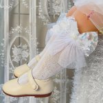 1 Pair Of Kid's Fashion Big Lace Bow With Sequin Pearl Design Knee-high Socks Comfy Breathable Thin Socks For Daily Wearing
