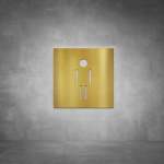 Toilet Male Sign D02 - Brushed Brass